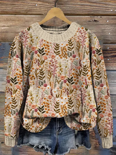 Nova | Komfortabel Blomstersweater